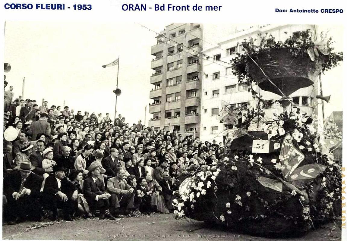 Oran - Boulevard Front de Mer - Corso Fleuri - 1953.jpg